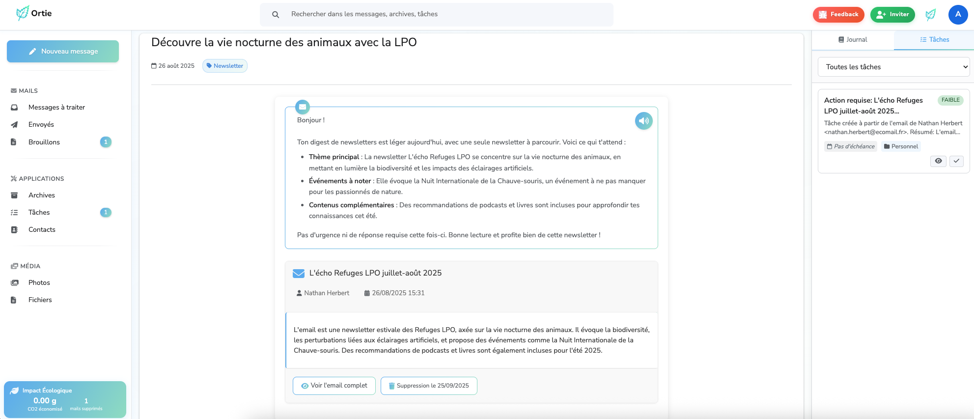 Digest de newsletters Ortie